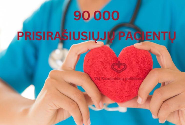 90 000 - prisirašiusių pacientų