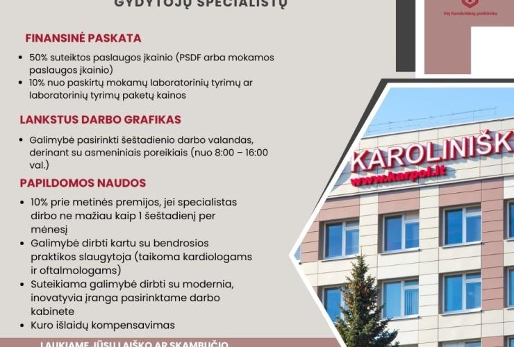 Kviečiame prie mūsų komandos jungtis šeštadieniais paslaugas teiksiančius gydytojus specialistus