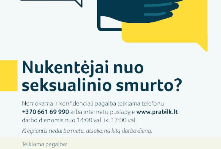 Pagalbos galimybės nuo seksualinio smurto nukentėjusiems ar pavojuje esantiems asmenims